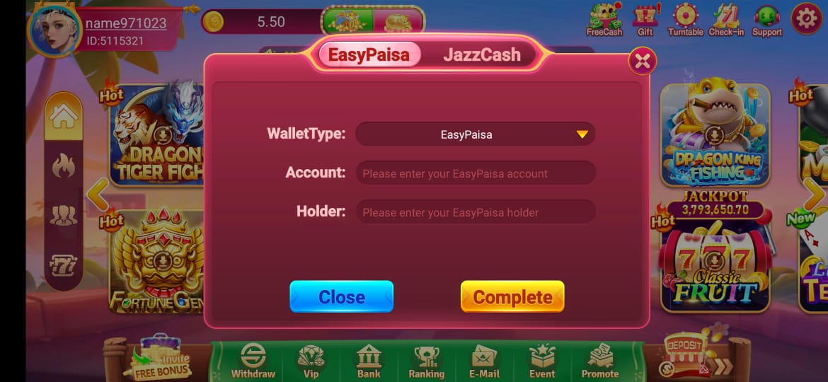 WA777 Games Screen 2