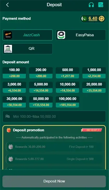RS33 Instant EasyPaisa & JazzCash Deposit