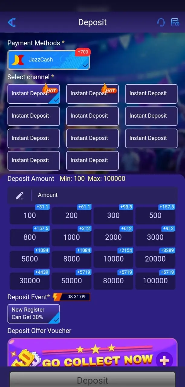 Depsoit Method In 7978 Game